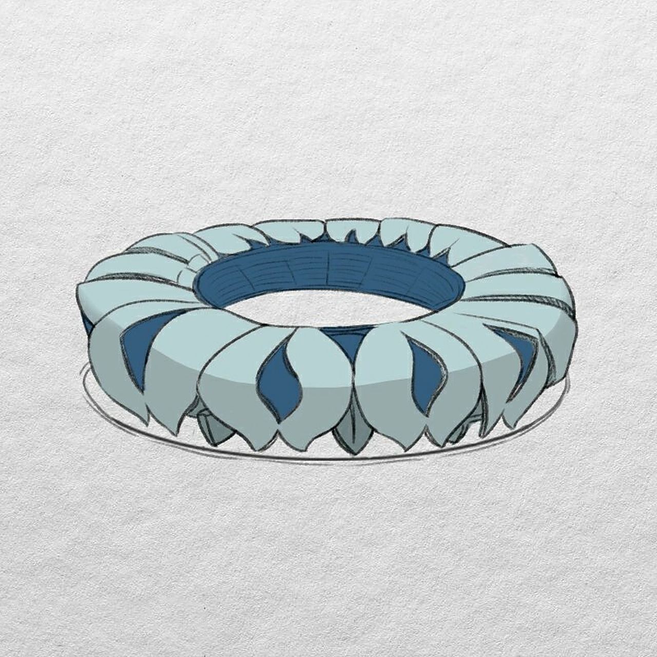 简笔画教程-杭州亚运会大莲花 杭州亚运会场馆的俯视图～后续会出一个