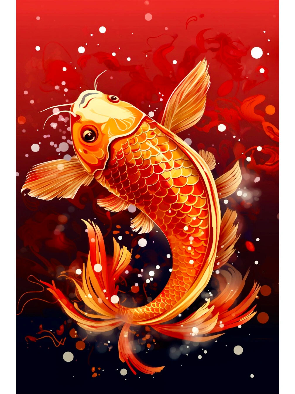 国潮插画|锦鲤鱼