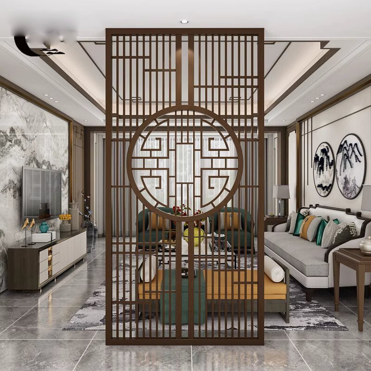 78新中式铝合金屏风,让你的家瞬间变身78 今天我要分享的是一款