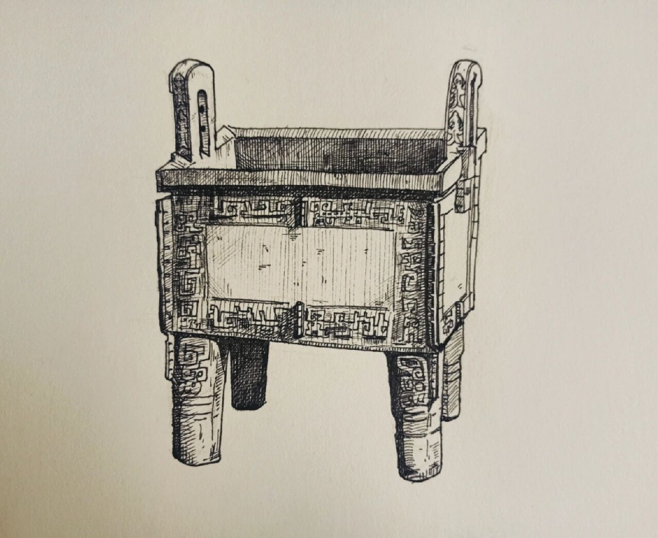 简单手绘司母戊鼎