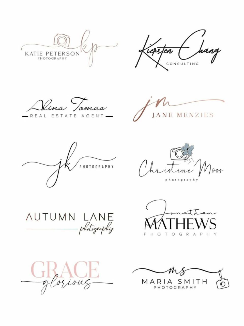 简约水印合集|大气好看中英文水印美甲甜品 好看的花体英文水印设计