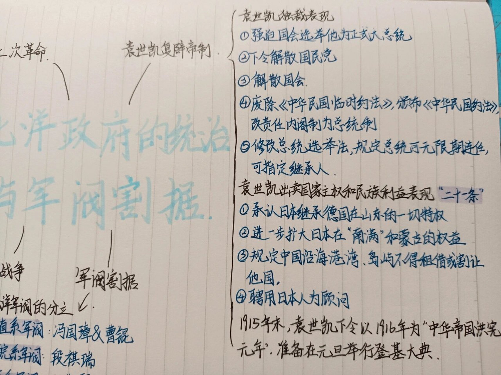 八上历史第十一课思维导图99《北洋政府的统治与军阀割据 这课