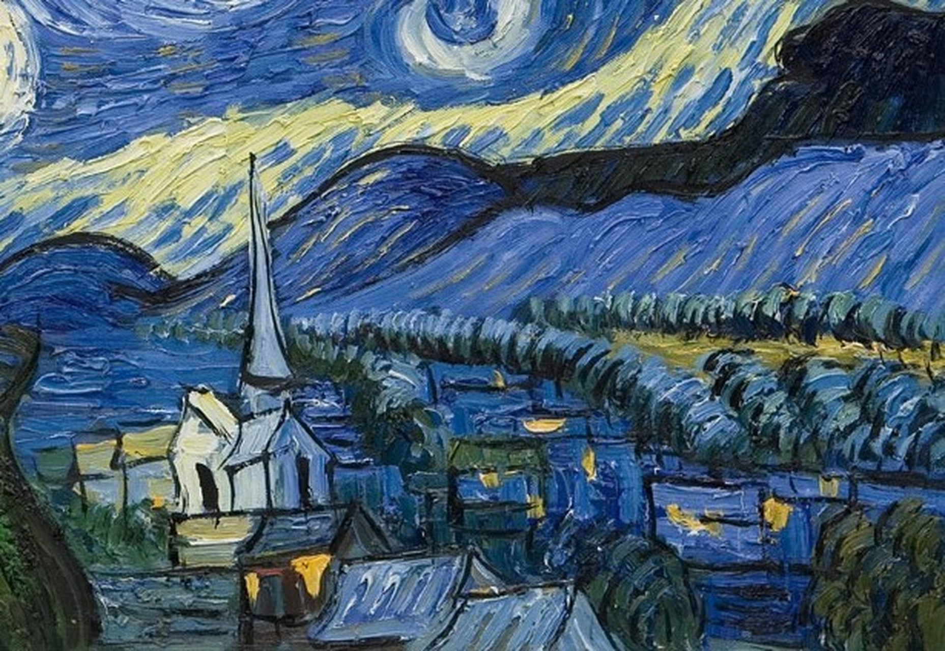 每日一画 | 梵高•《星空》 👉【作品详情】 | 名称:《星空》(the
