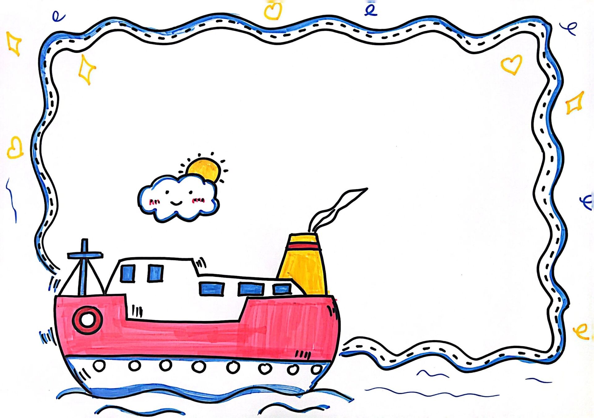 图片中使用的是a3纸画的 图案简单可直接