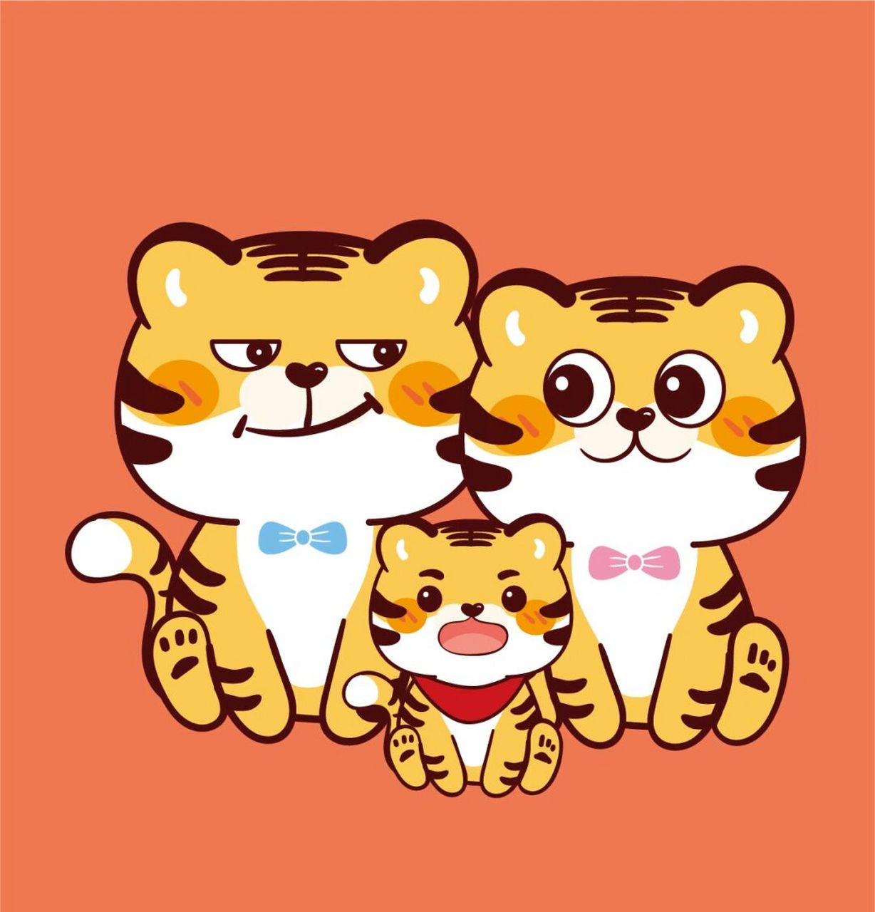 一家三口小老虎年必备头像分享 虎小宝——微信表情包可下载 可复制