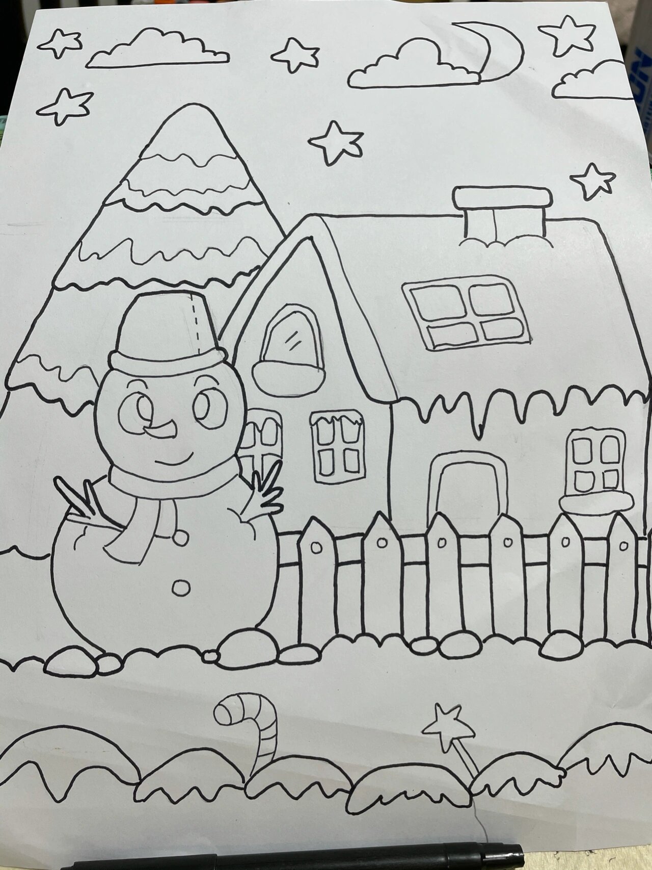 冬日主题7815画(线下学生作品)/附线稿