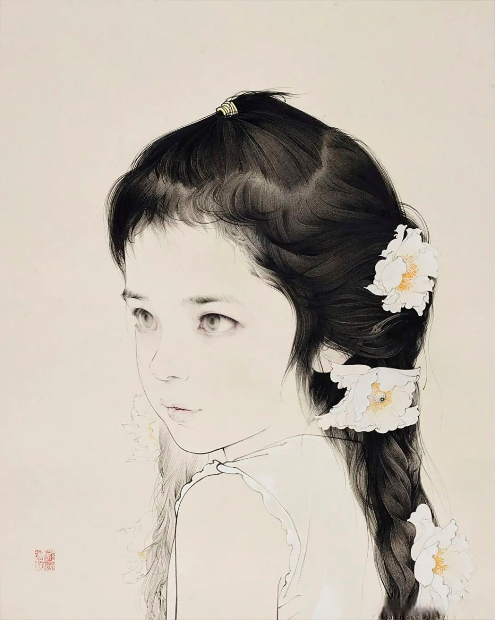 罗寒蕾工笔人物画