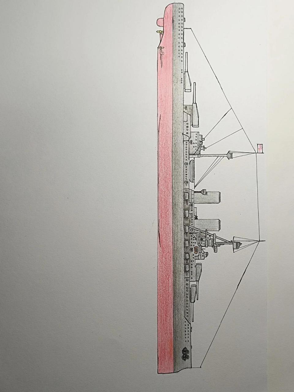 手绘战舰 英国伊丽莎白女王早期型 伊丽莎白女王级首舰伊丽莎白女王号