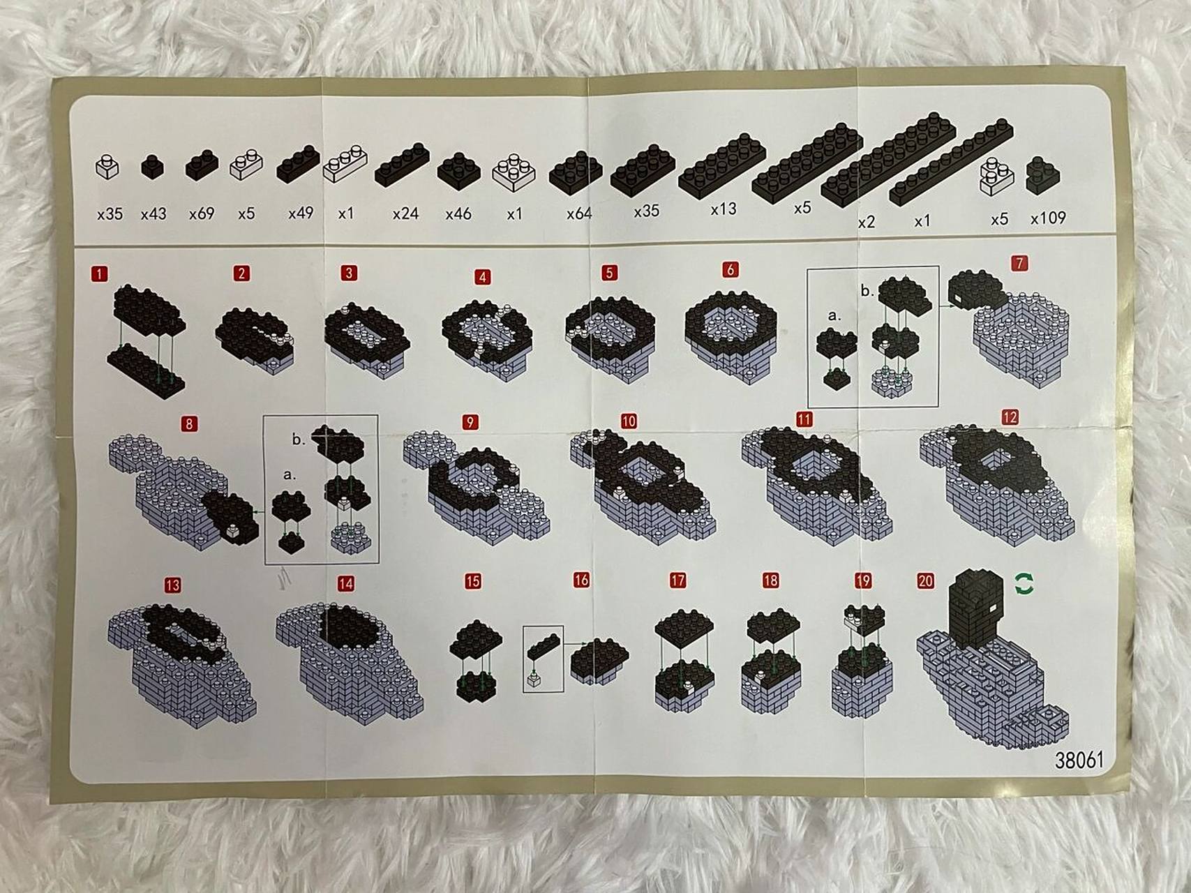 暴力熊积木图纸 来咯～ 图纸来咯 要注意看号码哦 因为他是打横过去