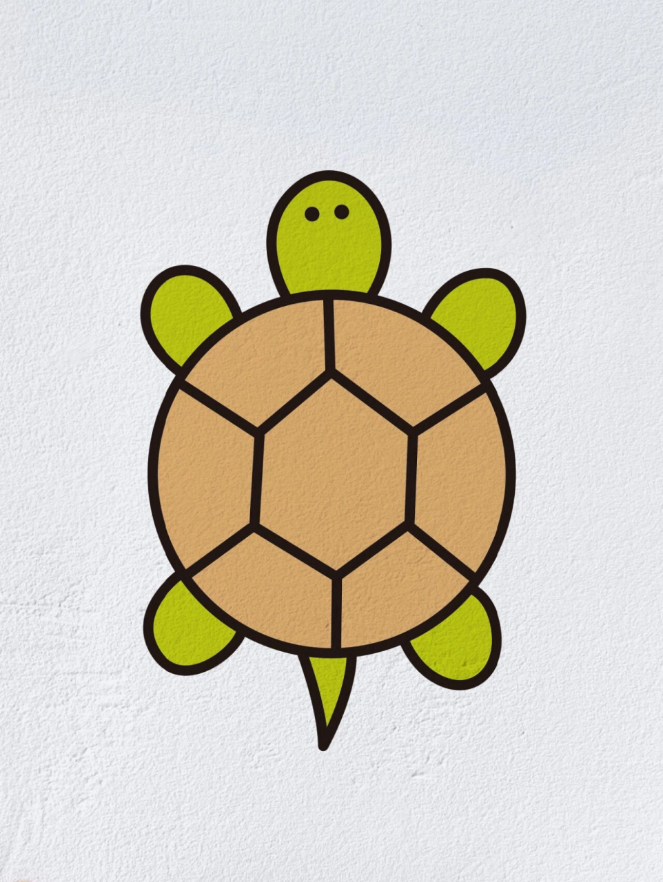 乌龟的简笔画彩色图片