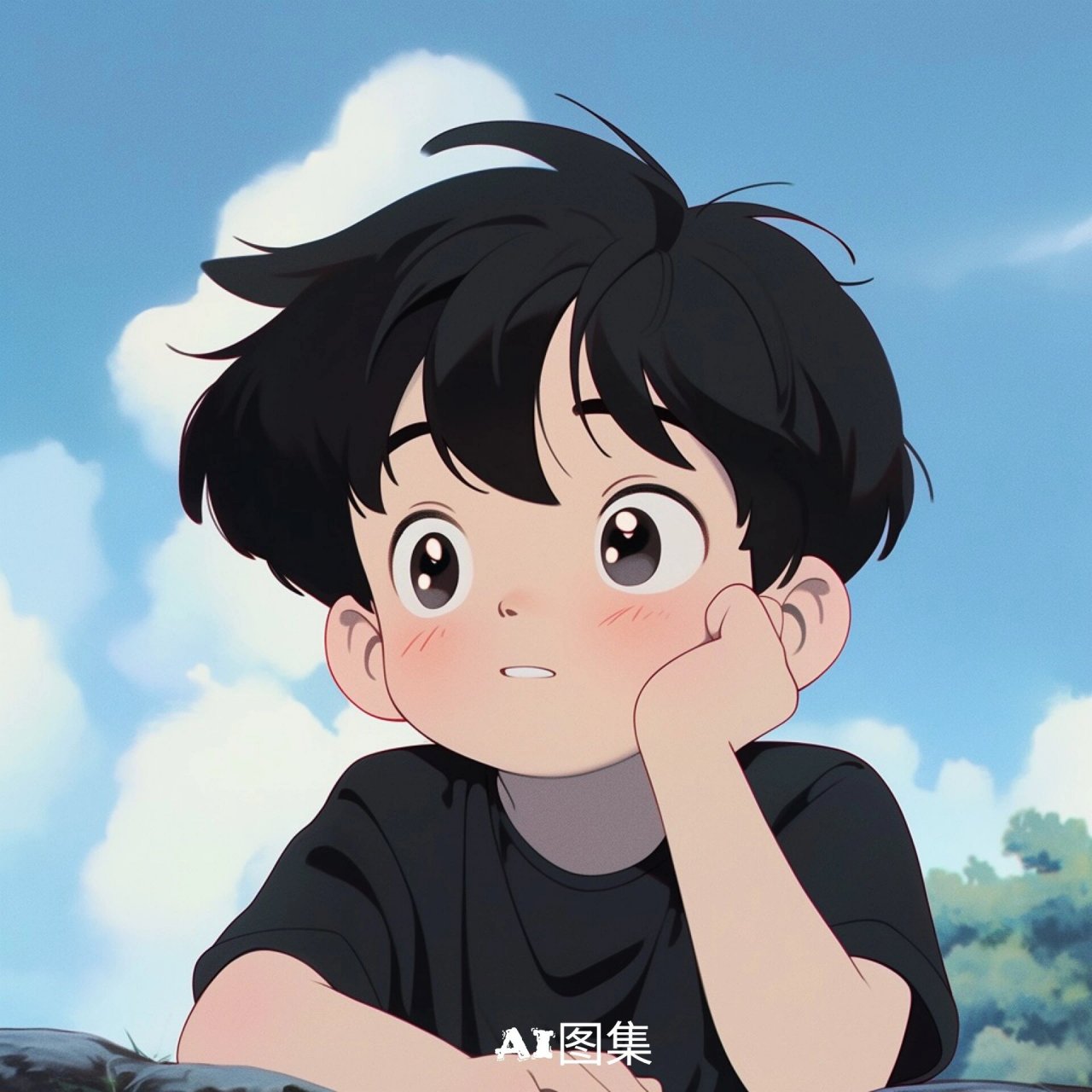 简约情头/托腮在想你 #小情侣的日常# #头像分享# #优质头像# #微信