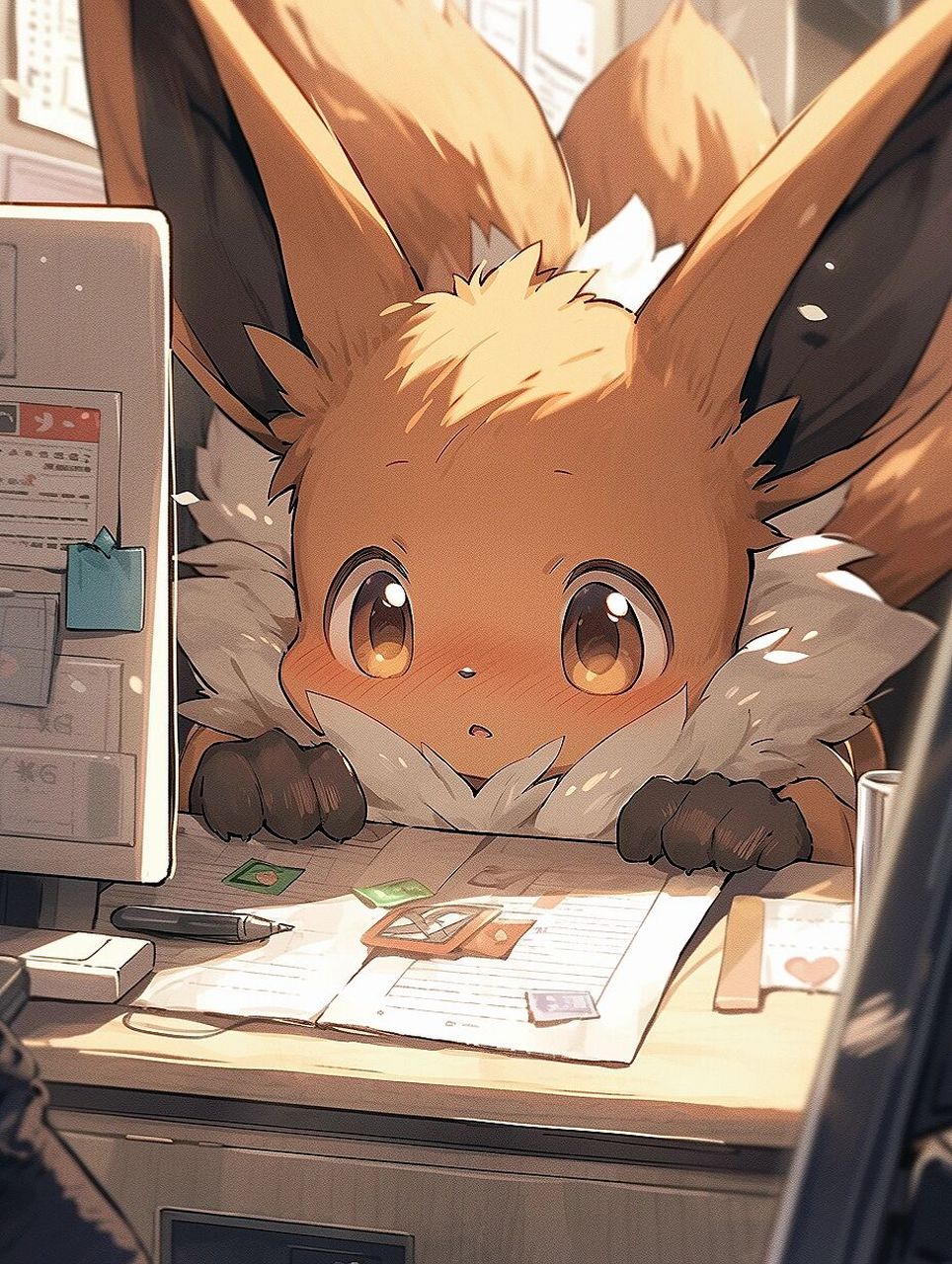 头像壁纸|伊布 周末加班的伊布