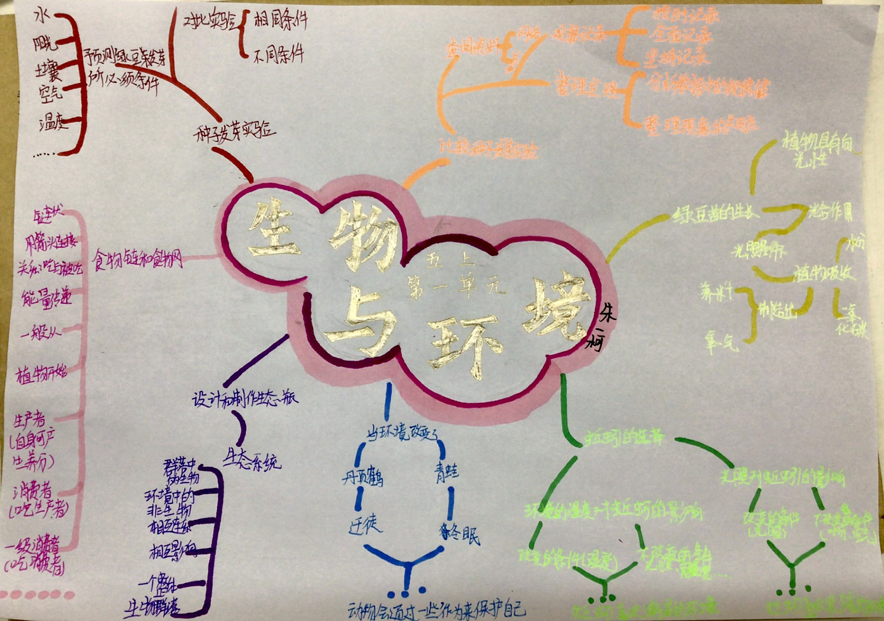 五下科学第一单元思维导图 五下科学第一单元思维导图