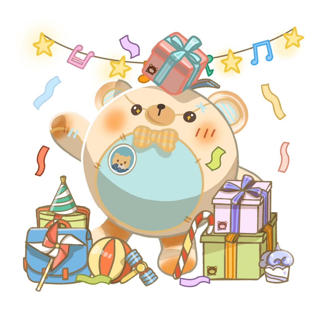 板绘蛋仔系列|左滑收获三色仔仔熊～!