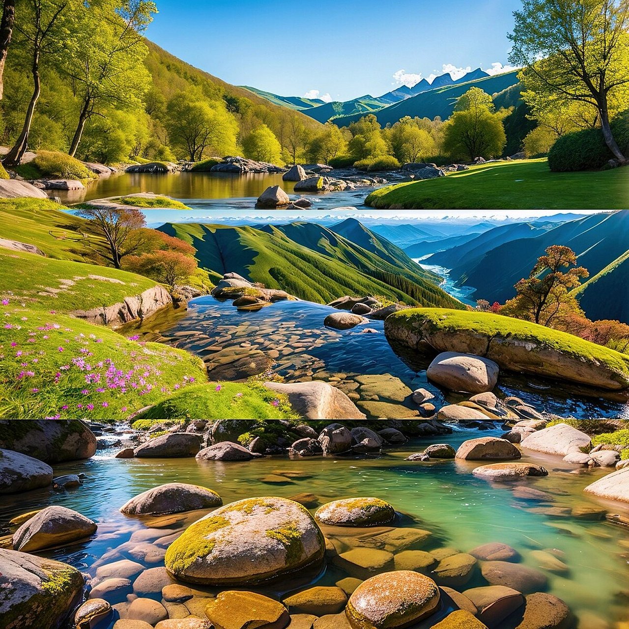 山中美景横屏自然景色