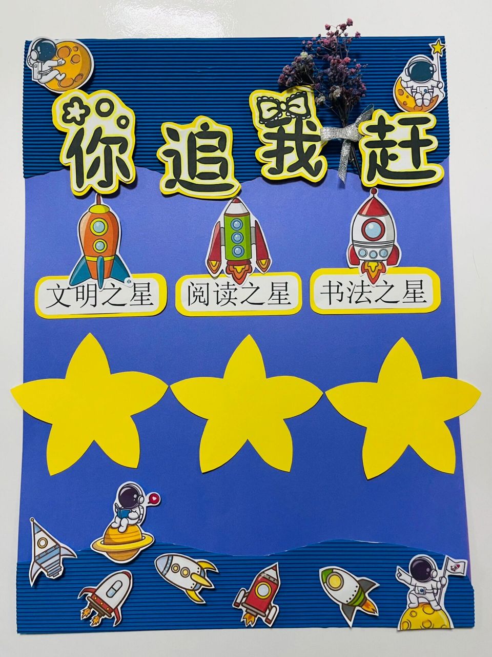 我们班的文化墙读书角 文明之星文化墙布置 班级读书角 阅读你追我赶