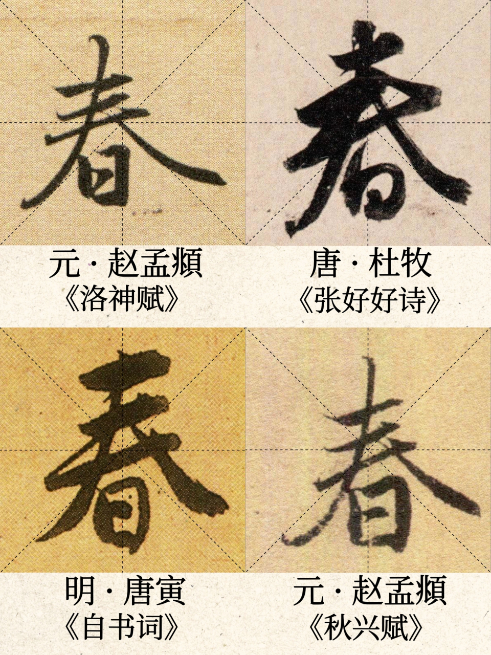 还是喜欢欧阳询,赵孟頫的字 	 p1-p2: 行书8种写法 p3-p4: 楷书8种