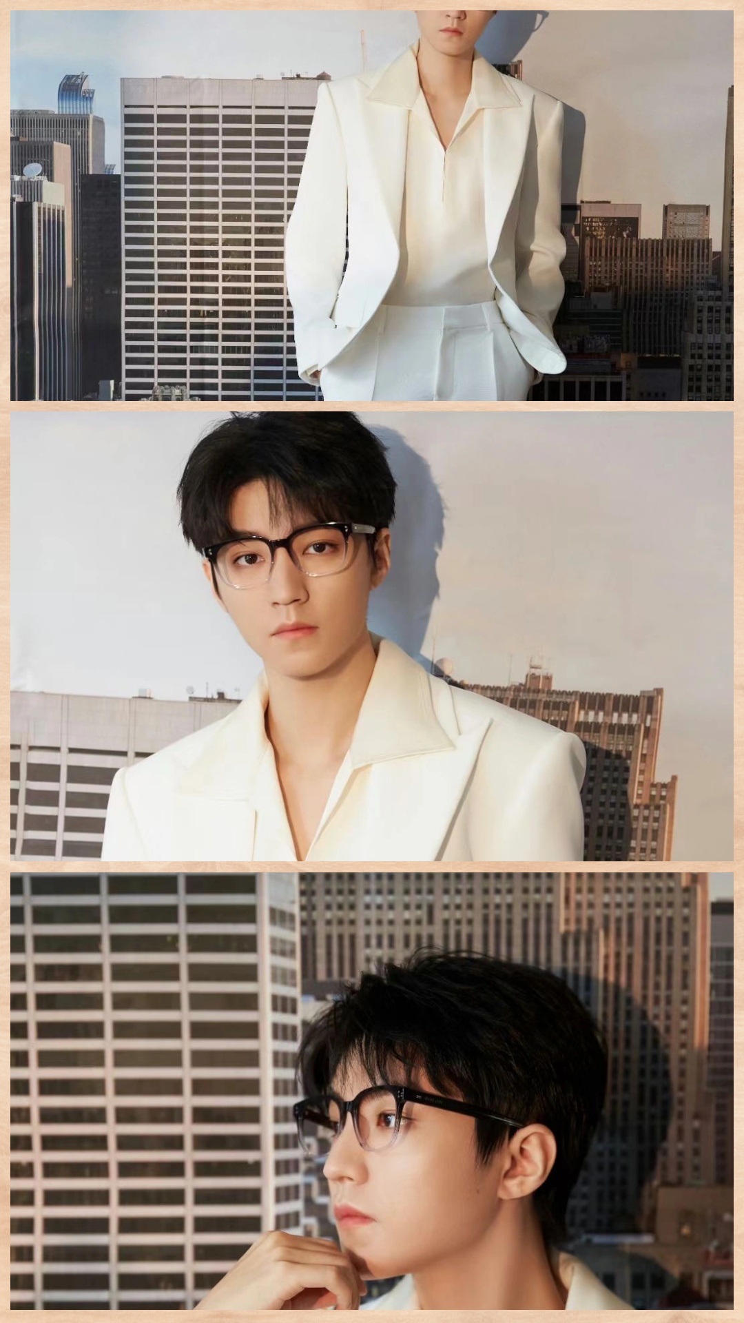 王俊凯同款暴龙眼镜时尚潮流之选 9891 白西装,简约中透着大气,再