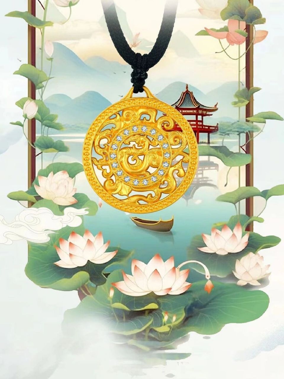 【东方福珠宝】古法点钻新品推荐 #东方福珠宝# #黄金吊坠# #古法金