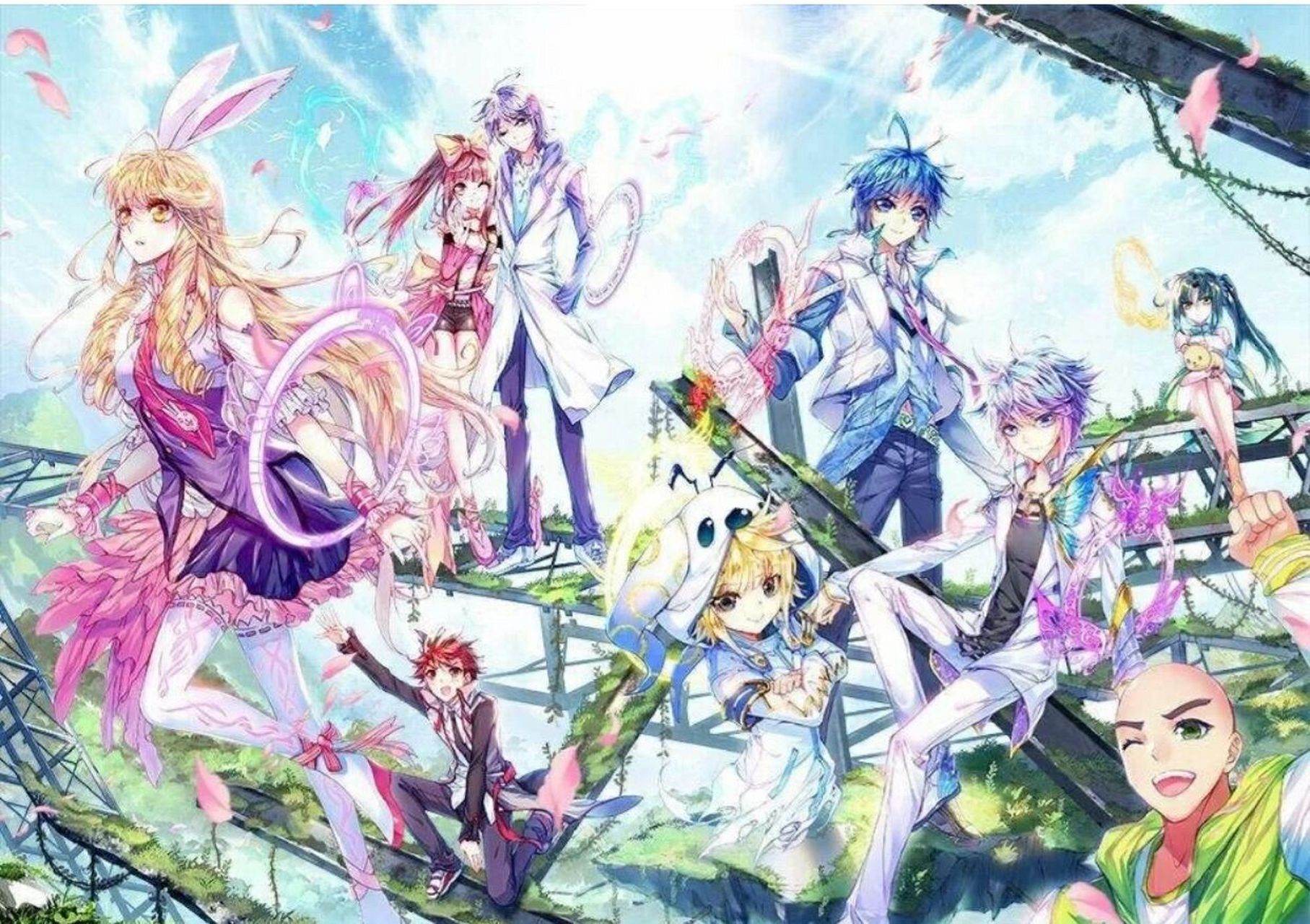 斗罗大陆四代史莱克七怪图片 第一代: 唐三, 小舞, 宁荣荣, 奥斯卡