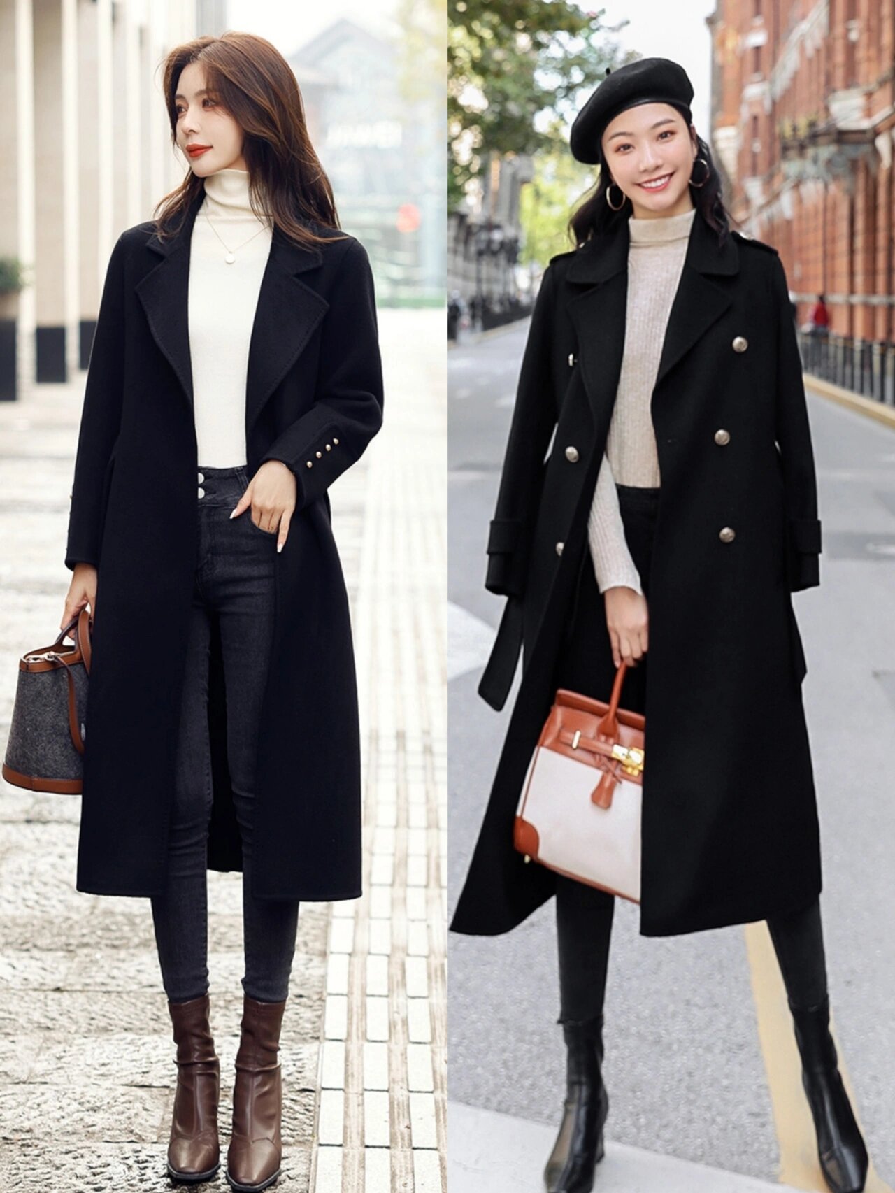 穿衣搭配—冬季女人呢子大衣气质显瘦穿搭
