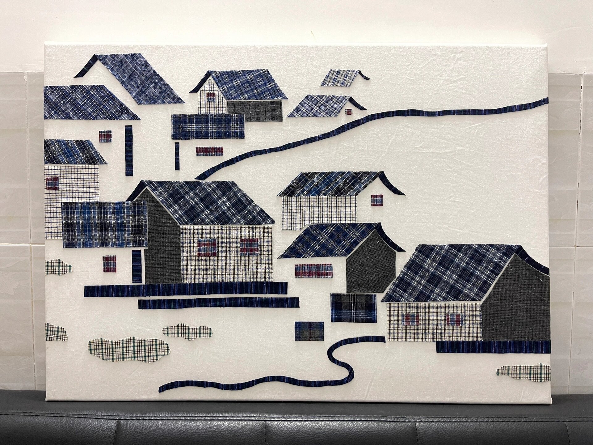 布贴画|布艺拼贴江南|《江南水乡》