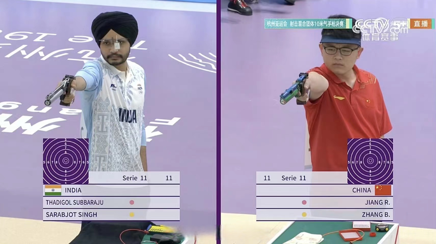 恭喜!北我校张博文获得射击混合团体10米气手枪决赛金牌