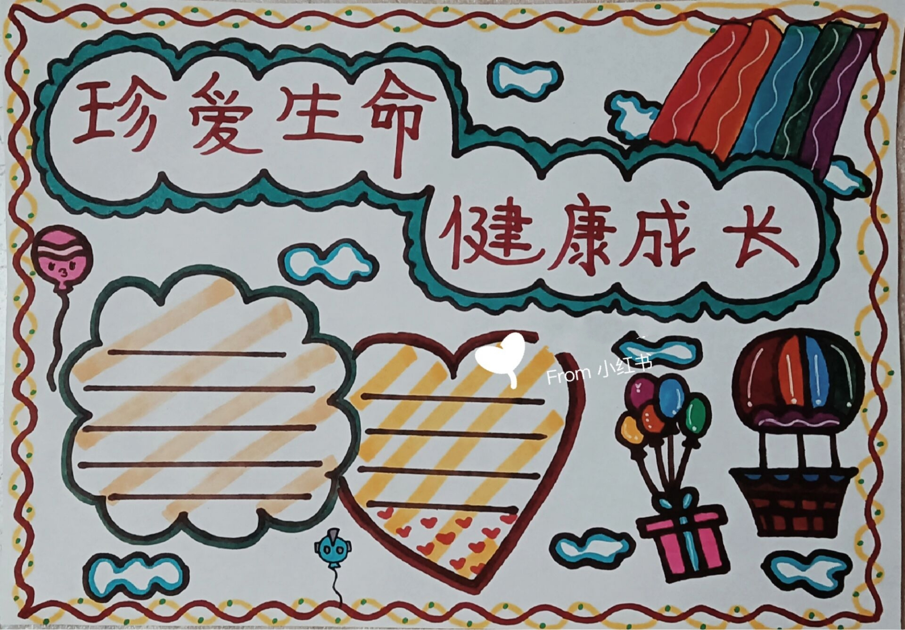 珍爱生命健康成长手抄报