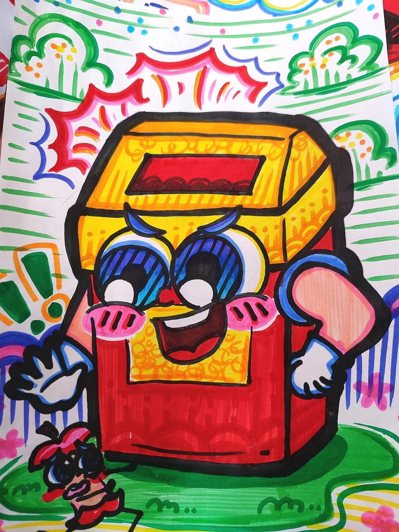 技能高考儿童画 垃圾桶