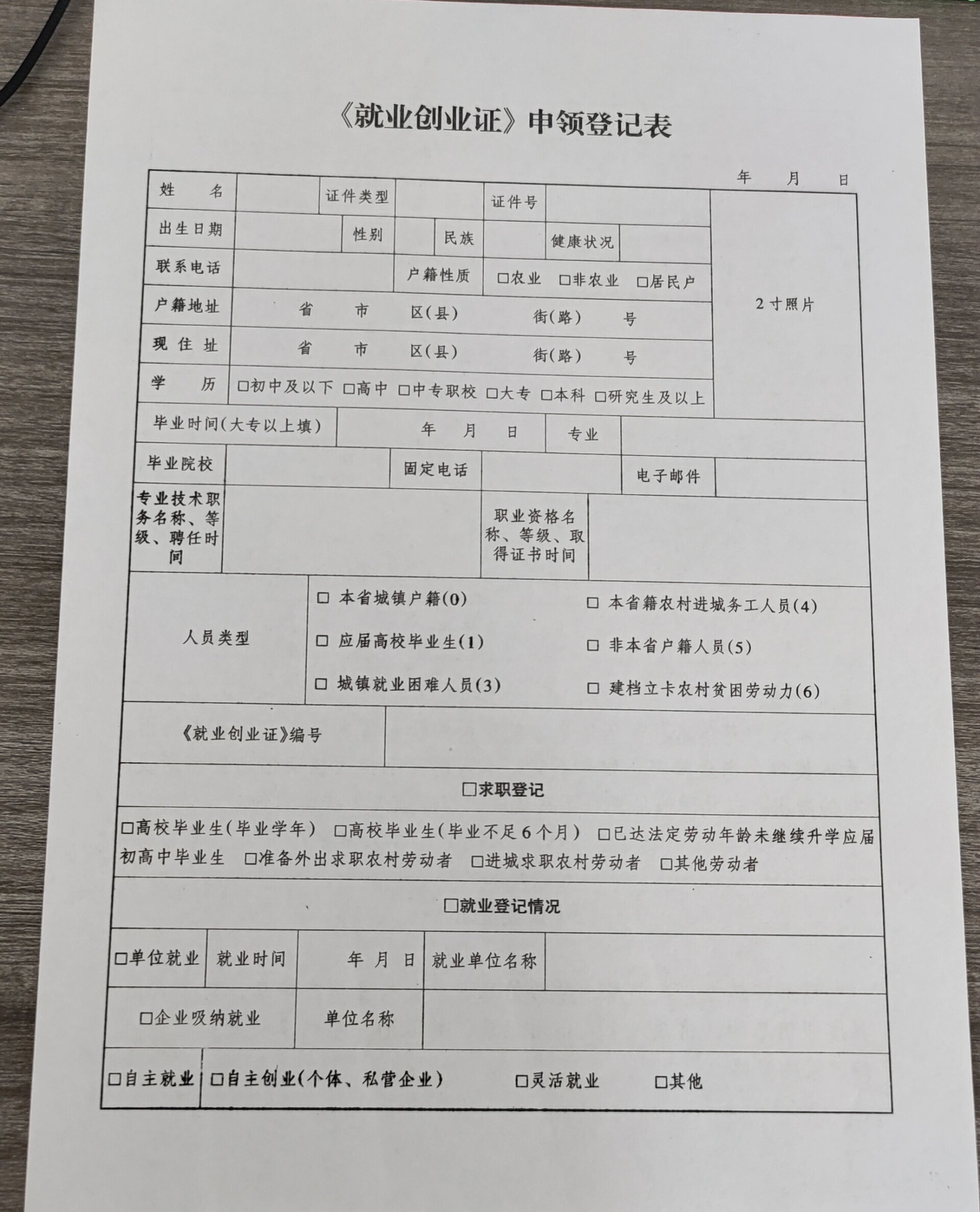最近在办贷款,写下流程 失业登记 需要带电子照片,2寸红底照片,身份证