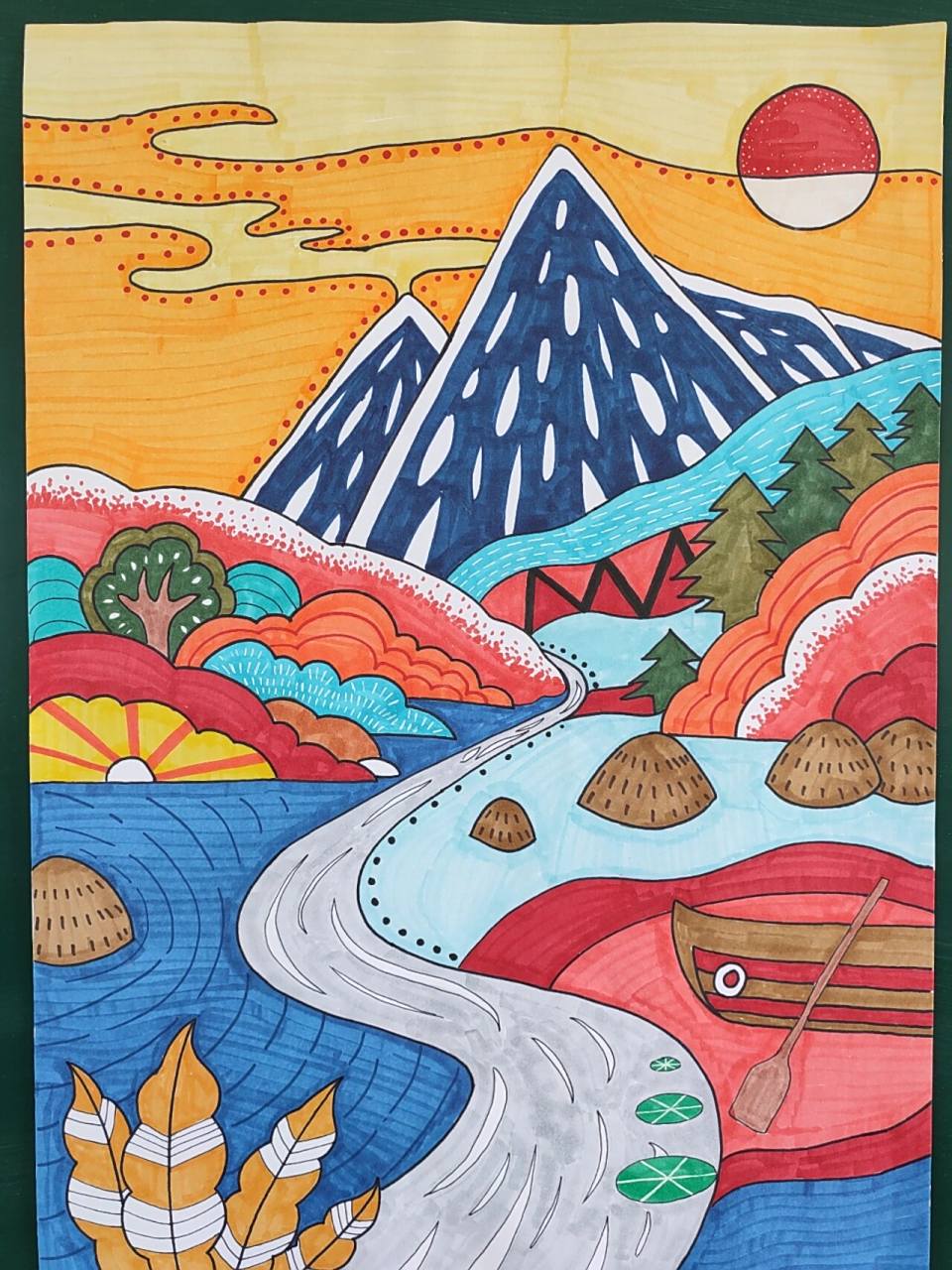 远去的路 人教版六年级美术第三课《远去的路》 范画:《小路》(装饰画