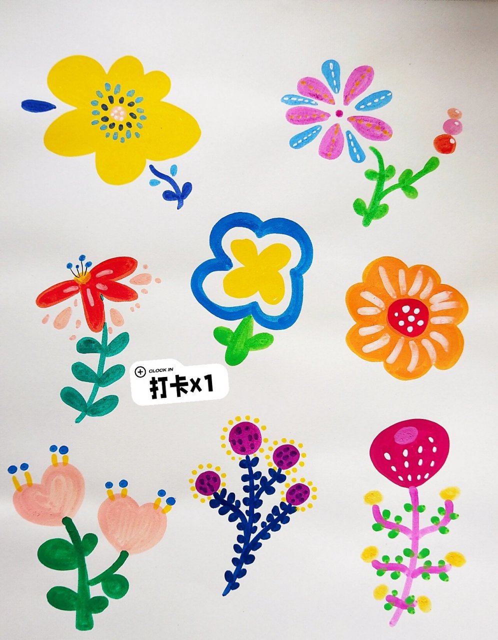 丙烯马克笔简笔画 丙烯马克笔手绘简笔画之花卉系列,打卡第四十六天.