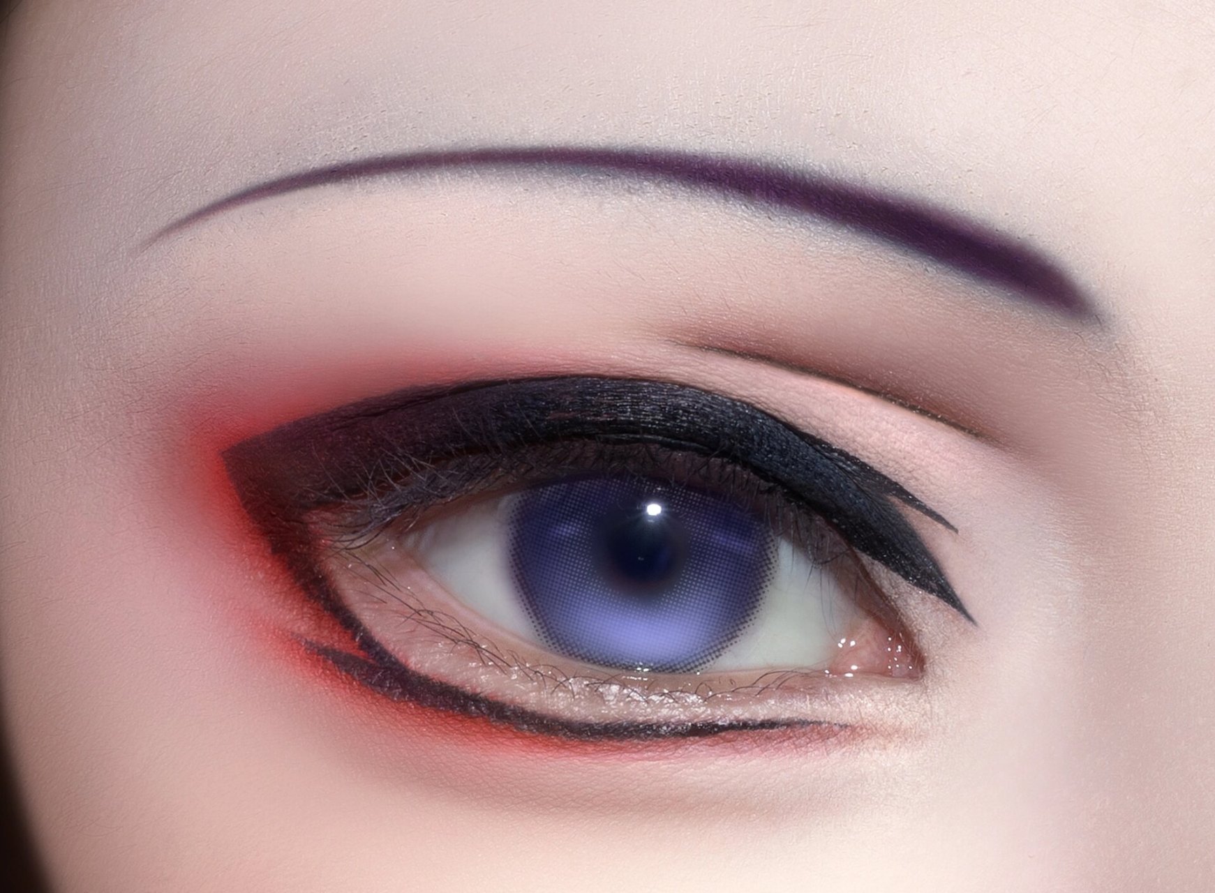 散兵cos眼妆 眼睛没那么圆压扁了一下,美瞳p的