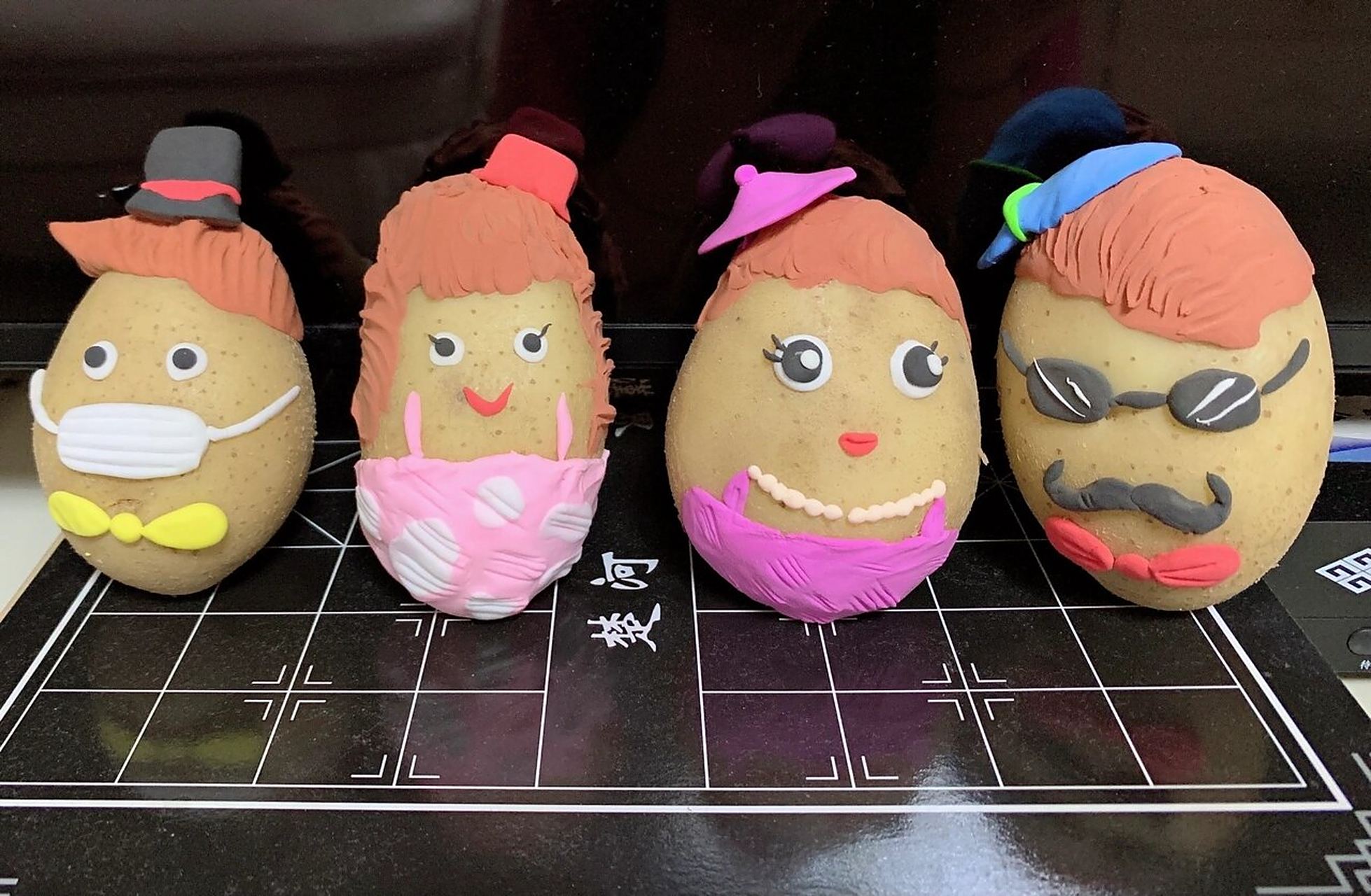 幼儿园手工～蔬菜娃娃 土豆一家人08 材料:超轻黏土77土豆