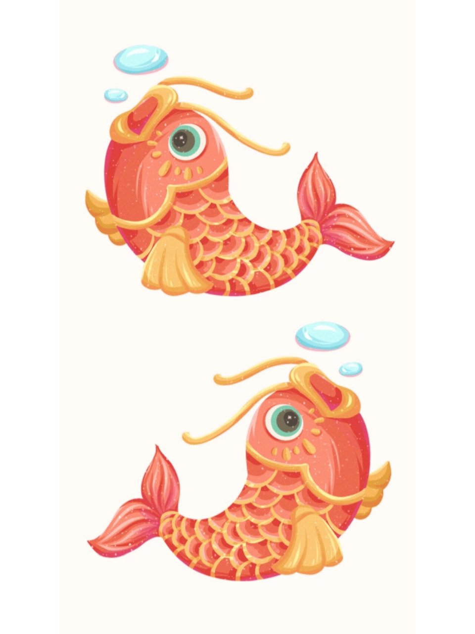 可爱小兔子抱锦鲤