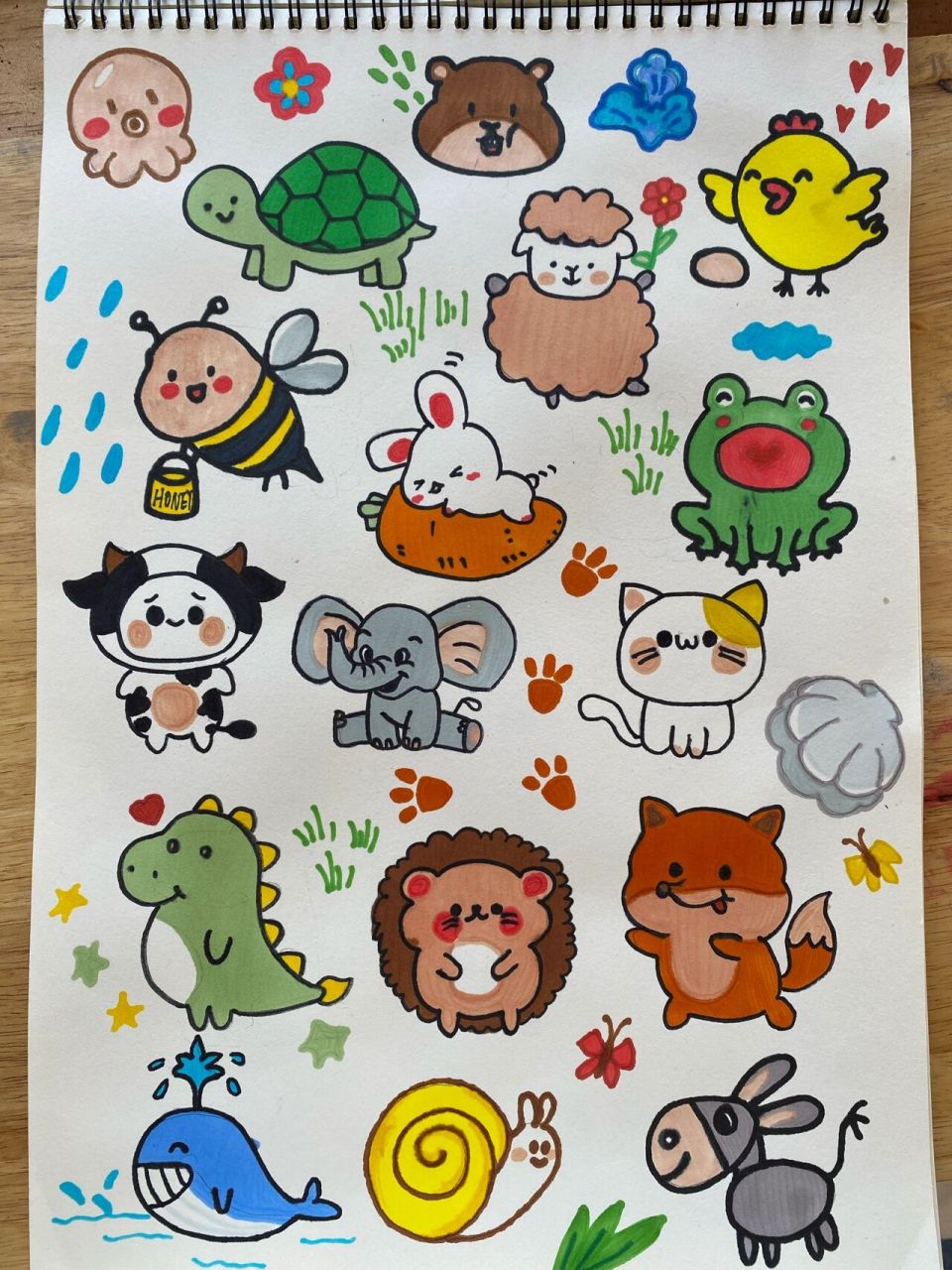 然然作品集⑦大三上学期幼儿简笔画合集 学期总结:这一整个学期的美术