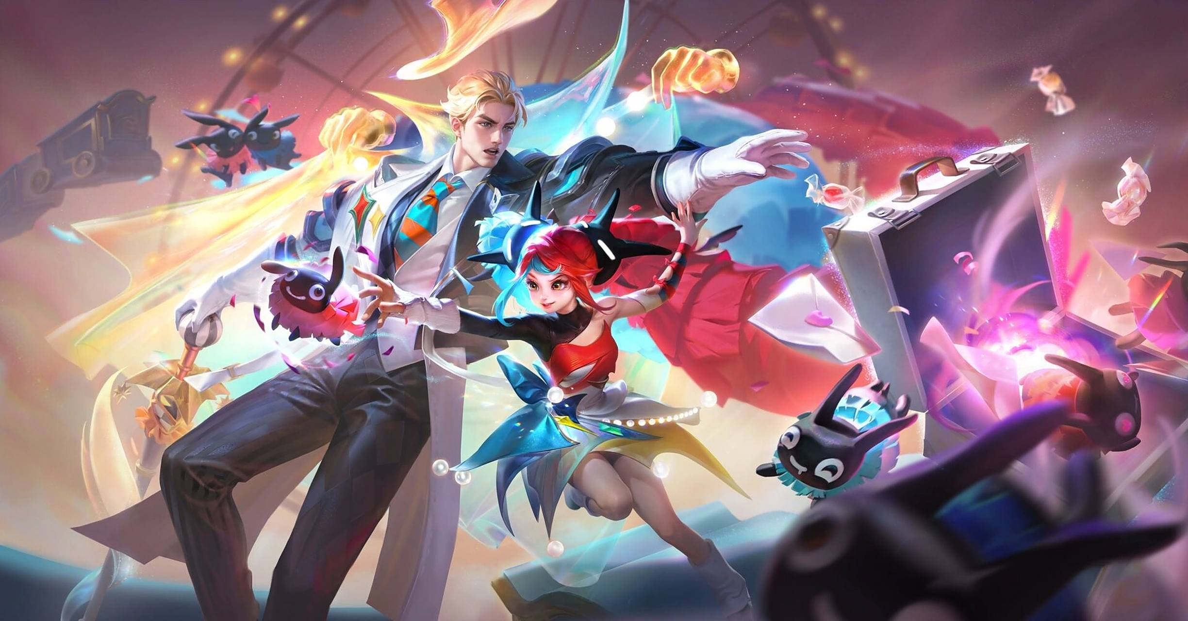 王者荣耀|亚瑟 安琪拉-追逃游戏 高清海报 安琪拉挺可爱的(除了头发我