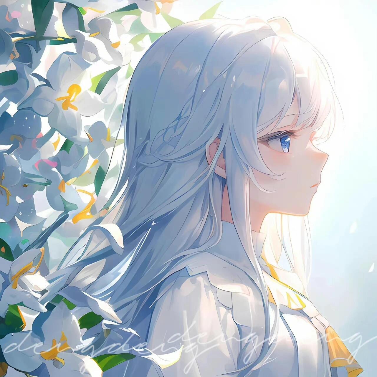 一眼ai清新氛围感动漫情侣头像 原图来自网络找图,非原创～ 茉莉系列