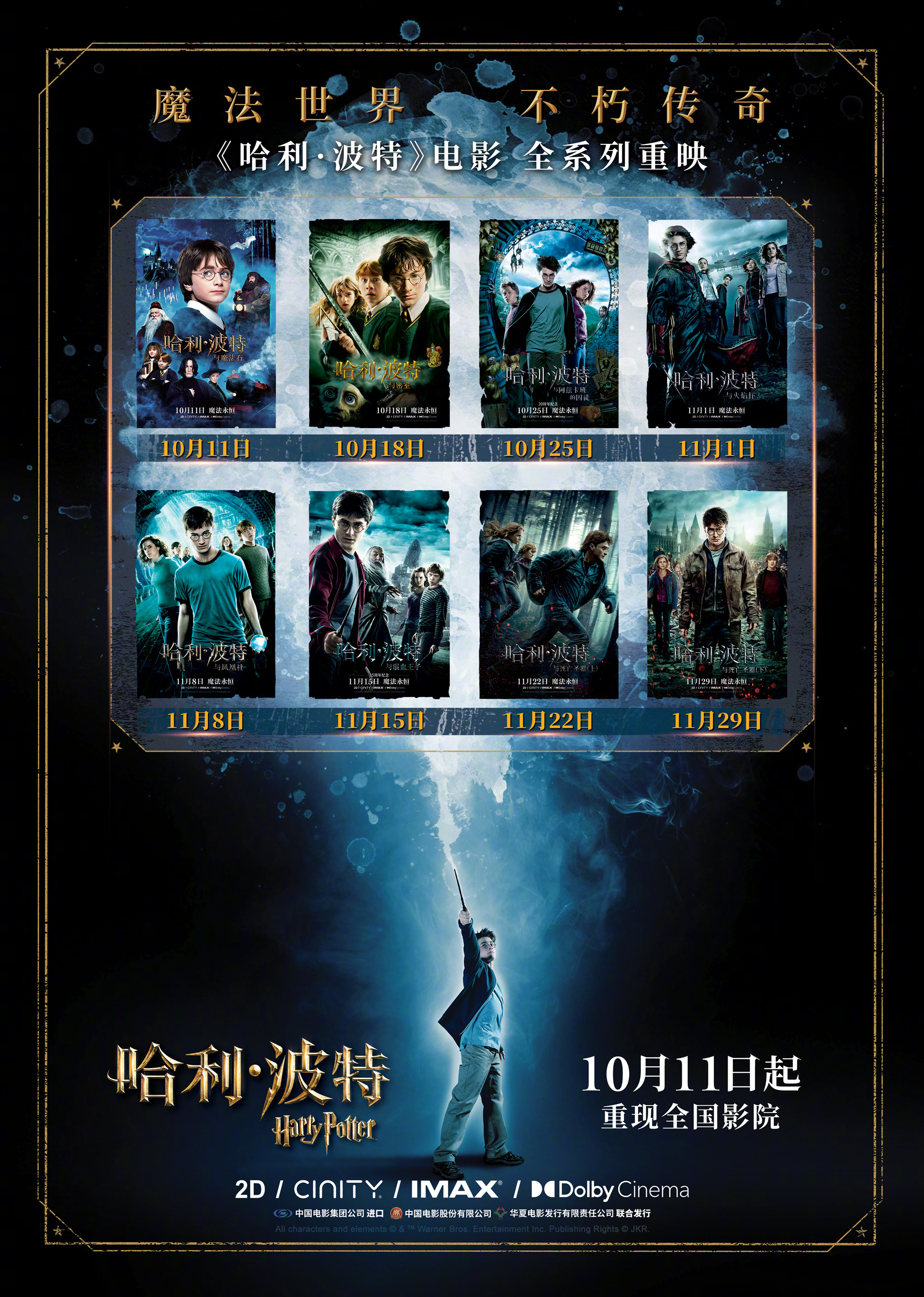 回归魔法世界,《哈利·波特》全八部电影宣布中国内地重映.