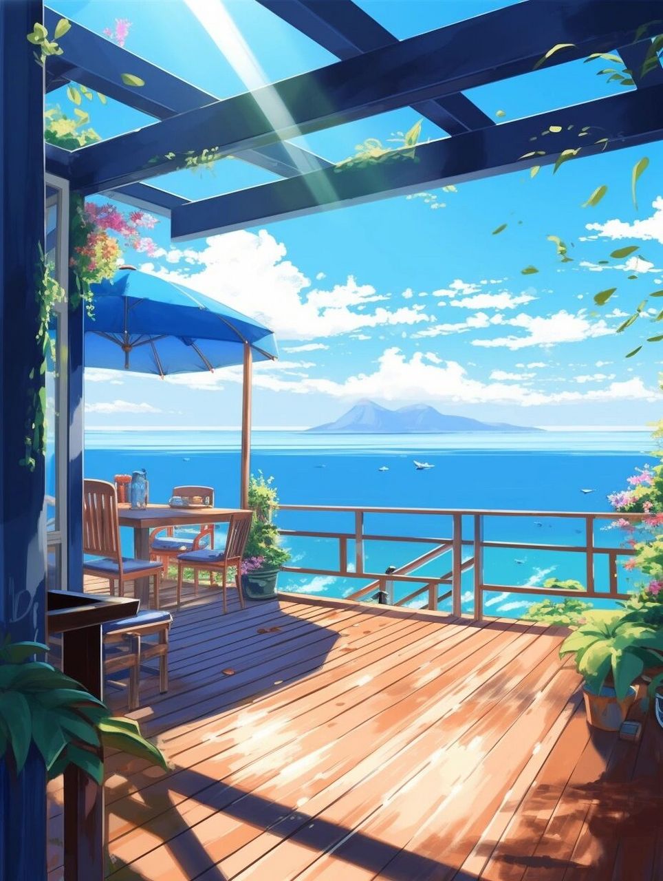 一起看海吧|插画|壁纸|治愈系大海|阳光 一海千城梦, 一梦海千城.