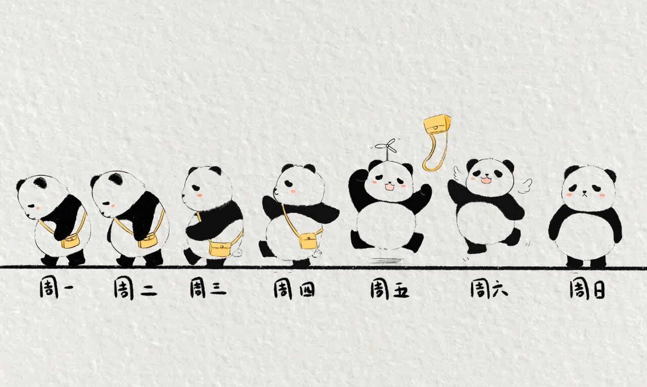 熊猫时钟简笔画图片