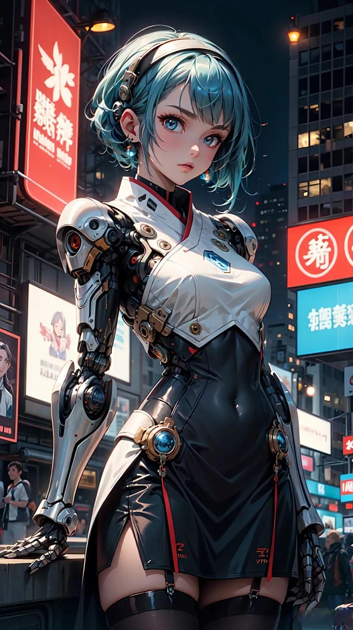 ai赛博朋克机械娘