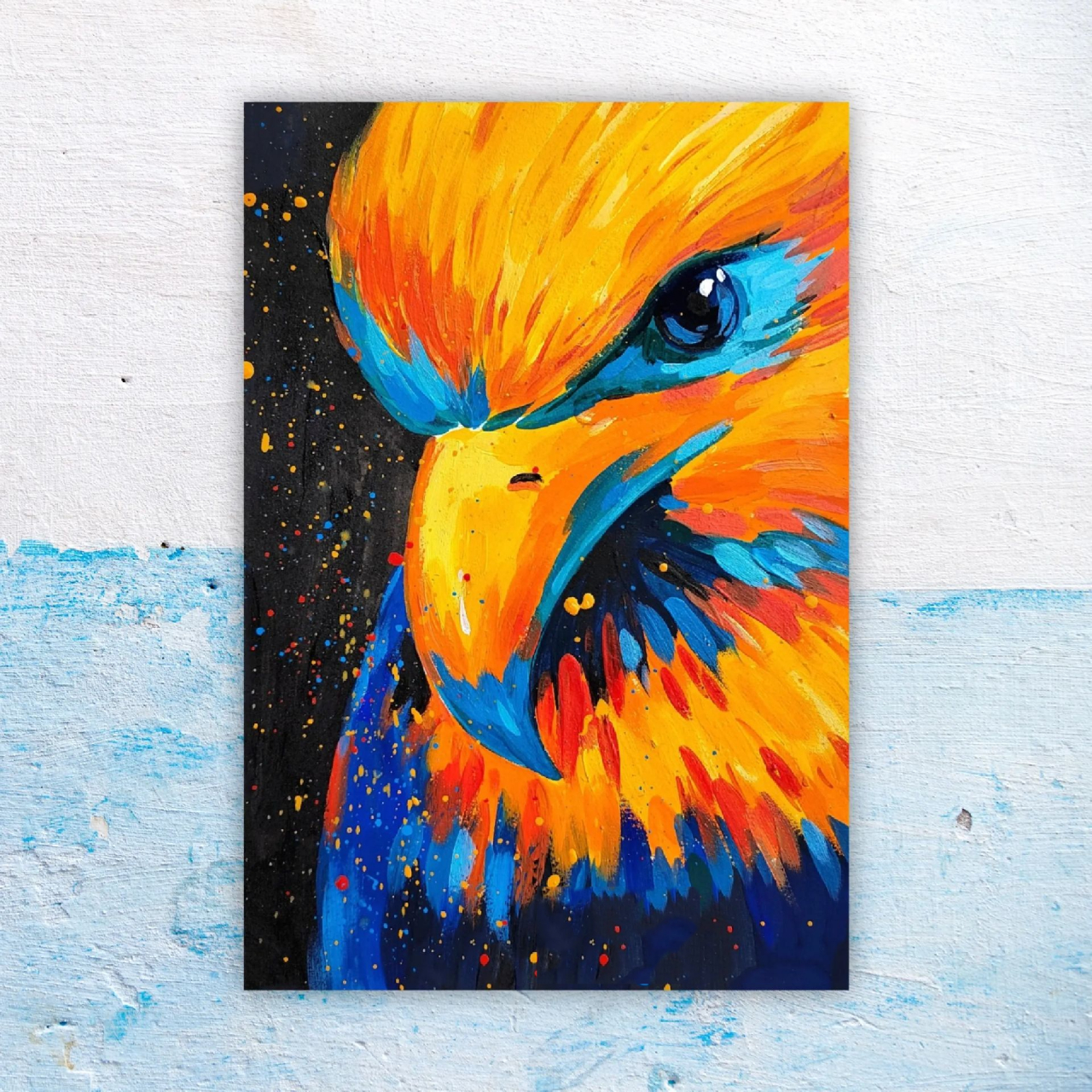 简单水粉动物老鹰附步骤图 临青阳 适合8,9岁孩子.