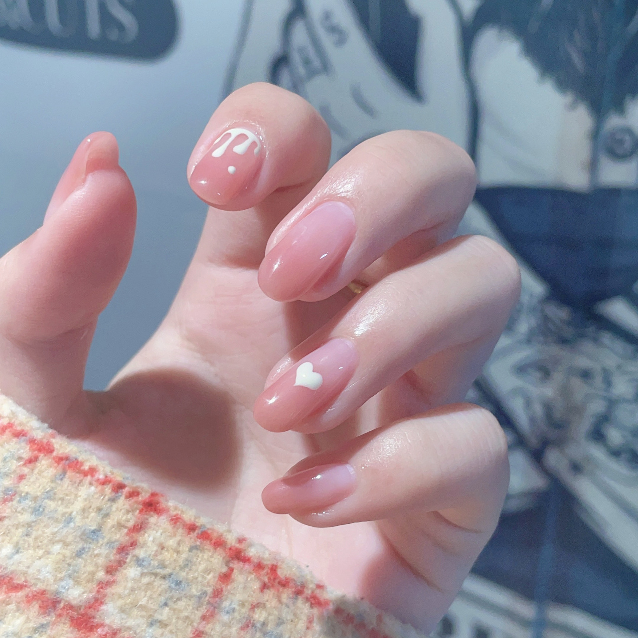 隔了一个月终于更新美甲啦 	 这款做完一整个春天温柔郁金香93的