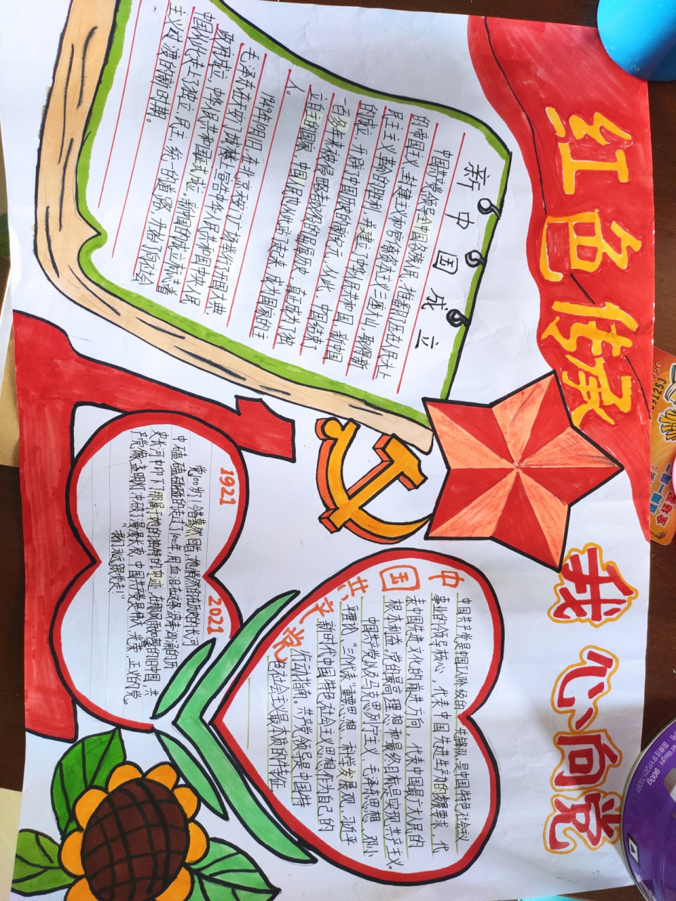 红色基因手抄报 #红色基因手抄报#红色传承#童心向党#手抄报 女儿一份