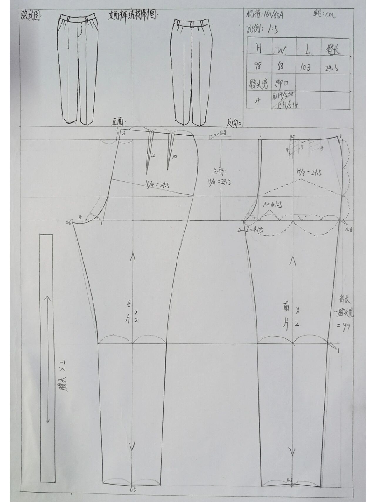 女西裤结构制图