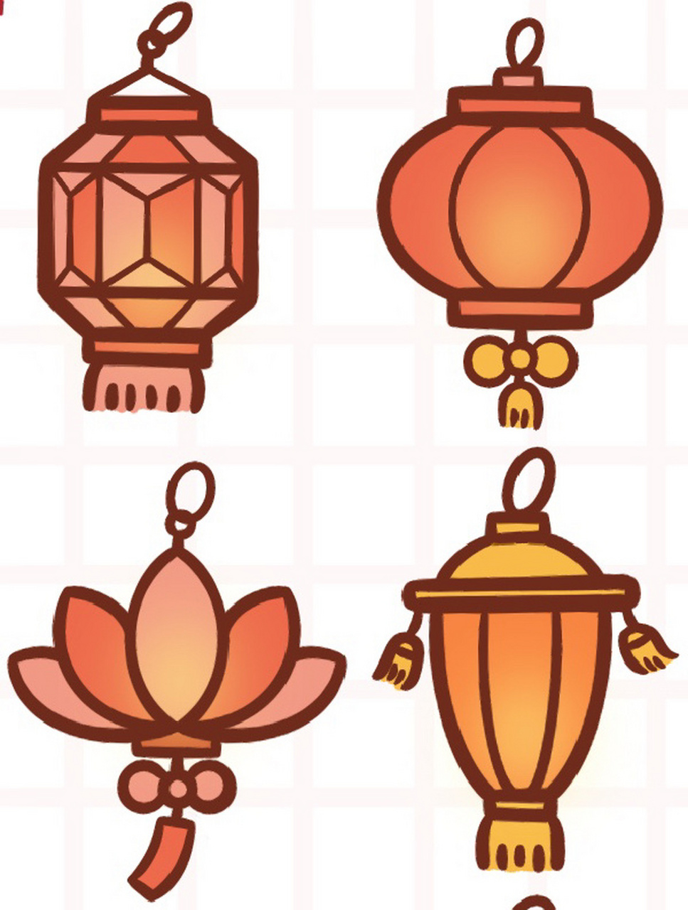 7315控笔练习第101天|新年春节各种灯笼简笔画 还有几天就过年了