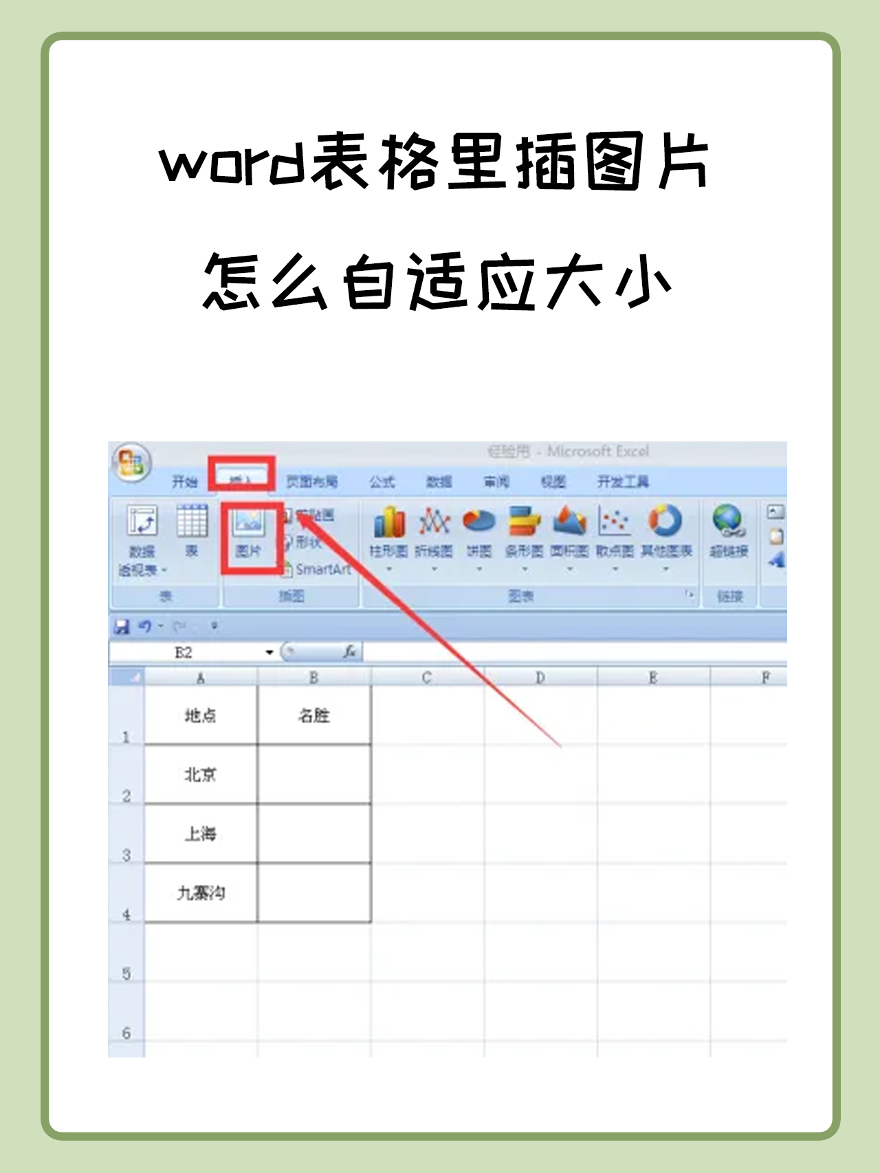 电子表格怎么插图片