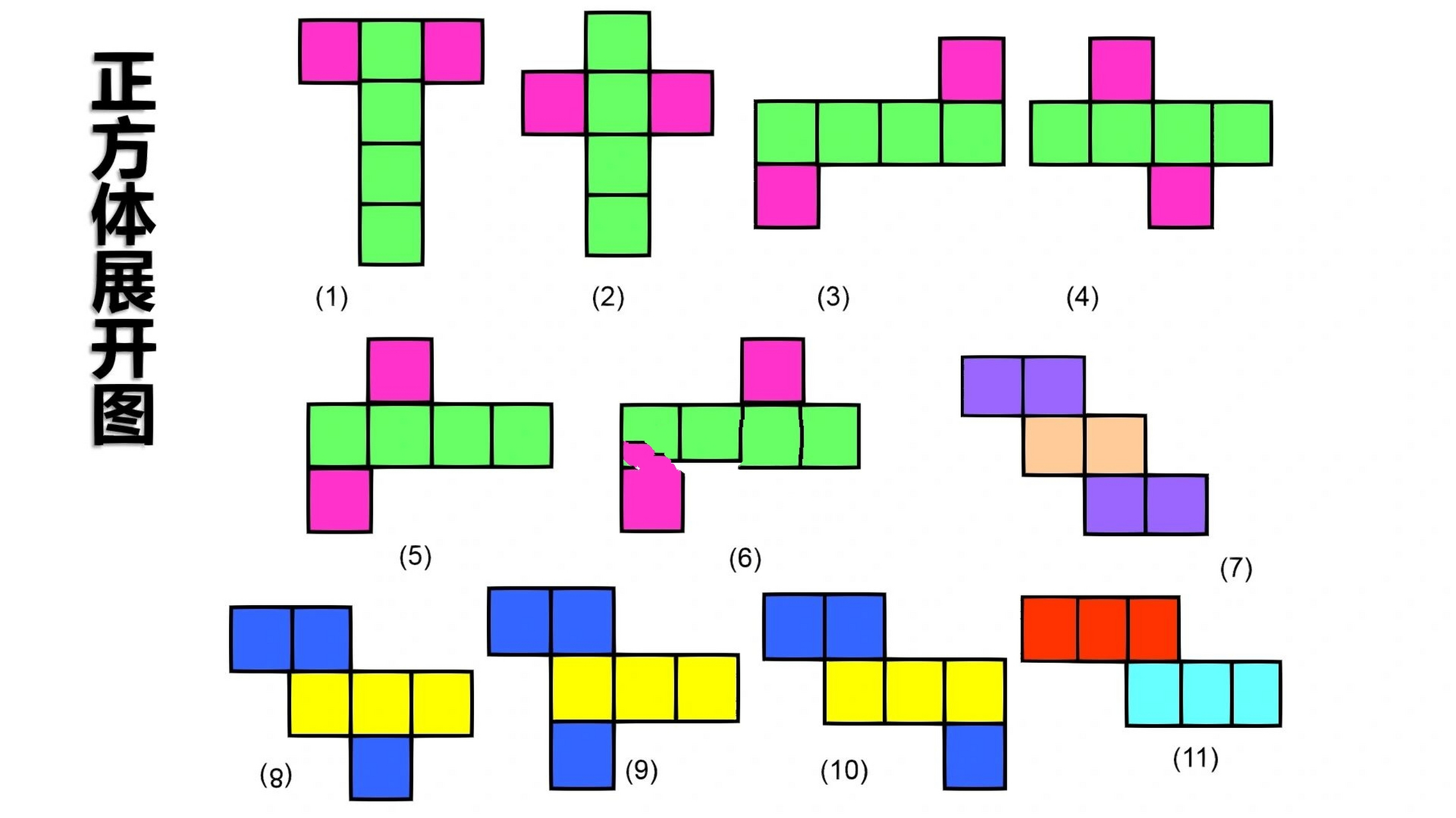 长方体的16种展开图图片
