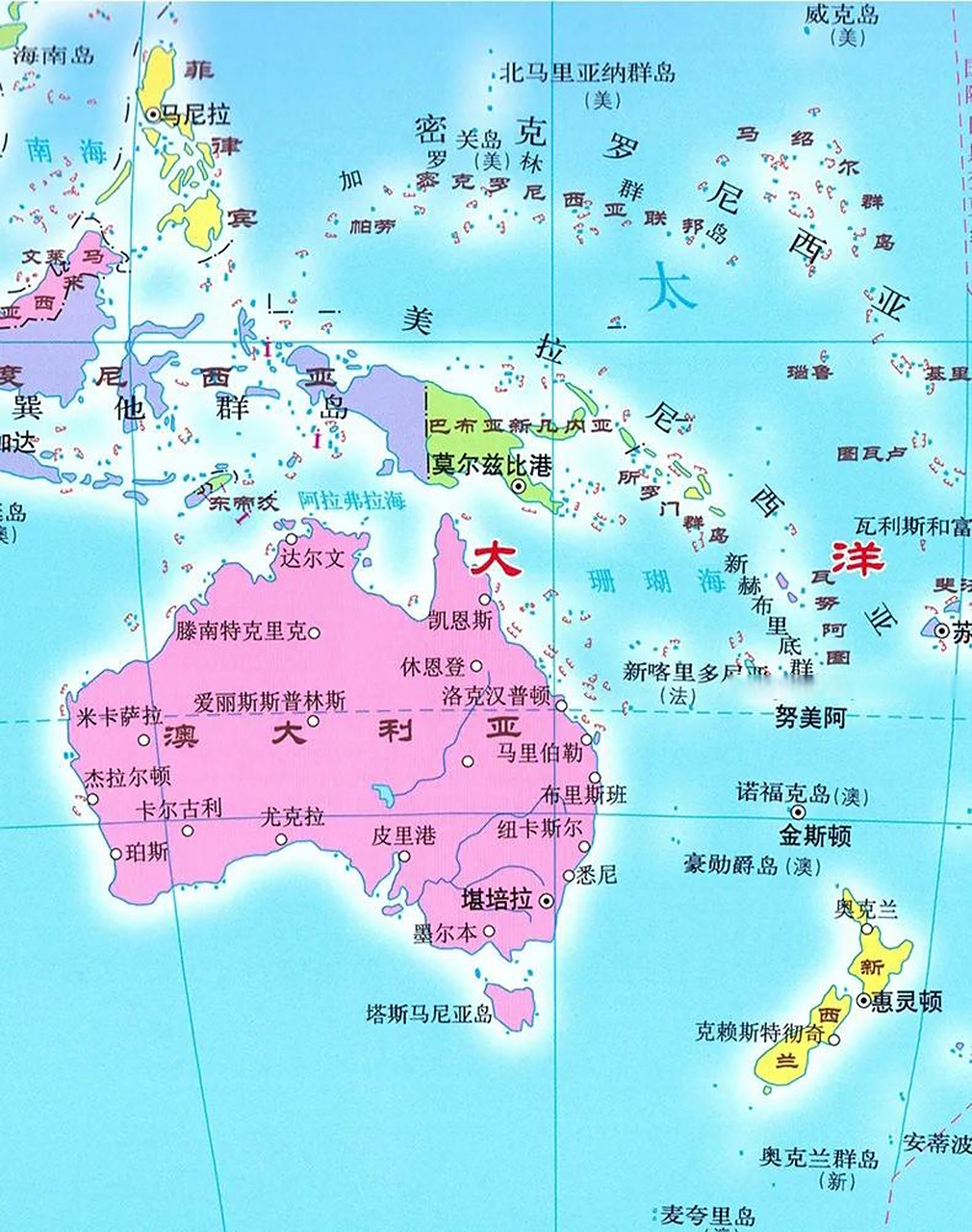 大洋洲第二大国家不是新西兰,而是跟印尼挨着的巴布亚新几内亚,无论是